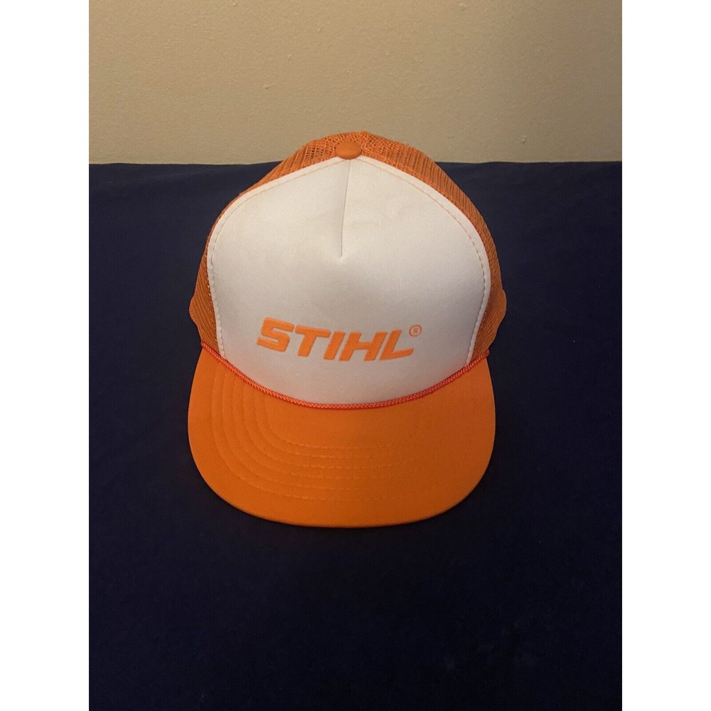 Stihl Trucker Cap Hat Mesh Snapback Multicolor Orange & White